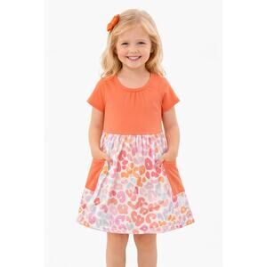 Wellie Kate Pastel Leopard Twirl Dress Boutique Toddler Girl's 4T Made in USA